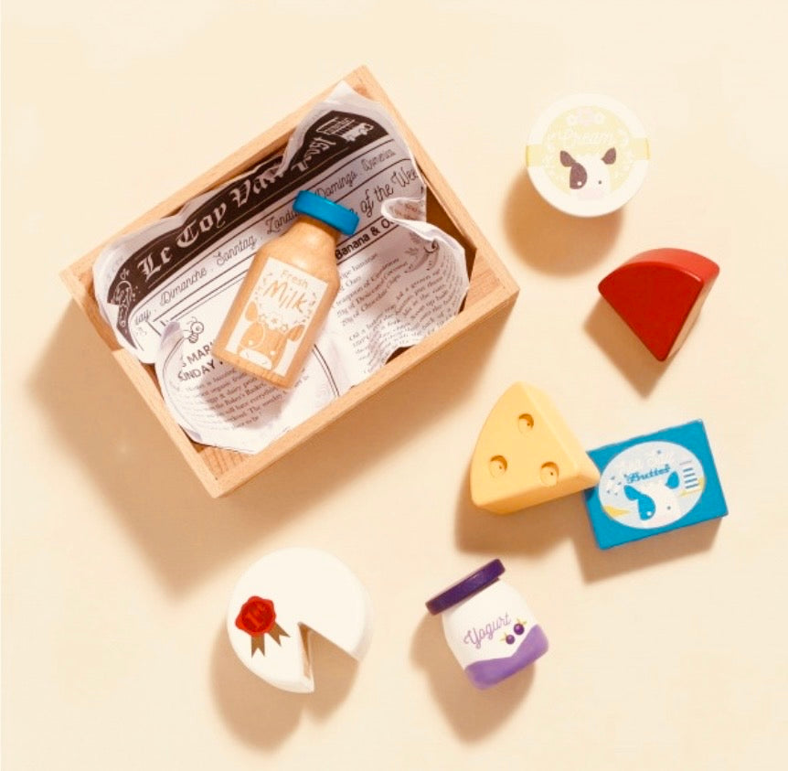 Cagette de produits laitiers