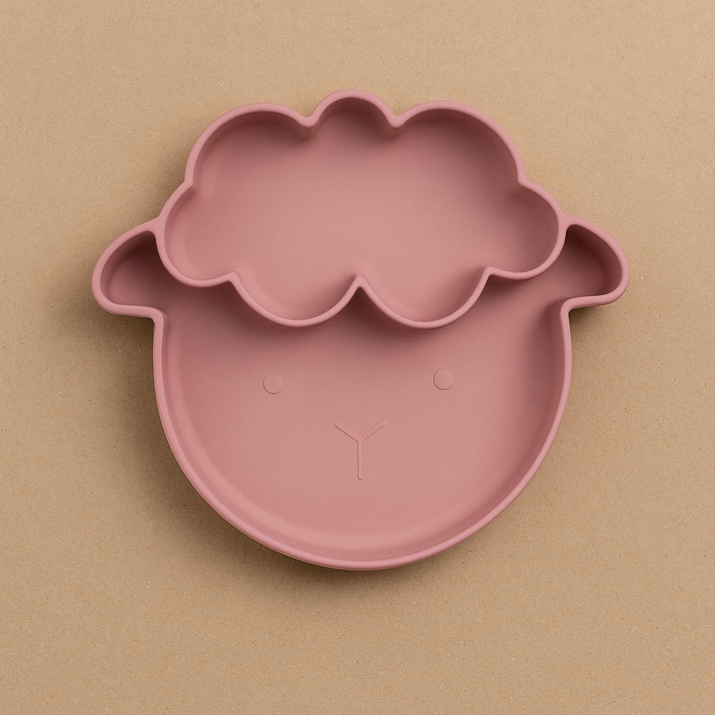Assiette mouton rose