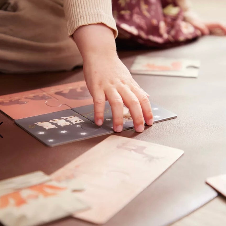 Puzzle maman et bébés animaux nordique