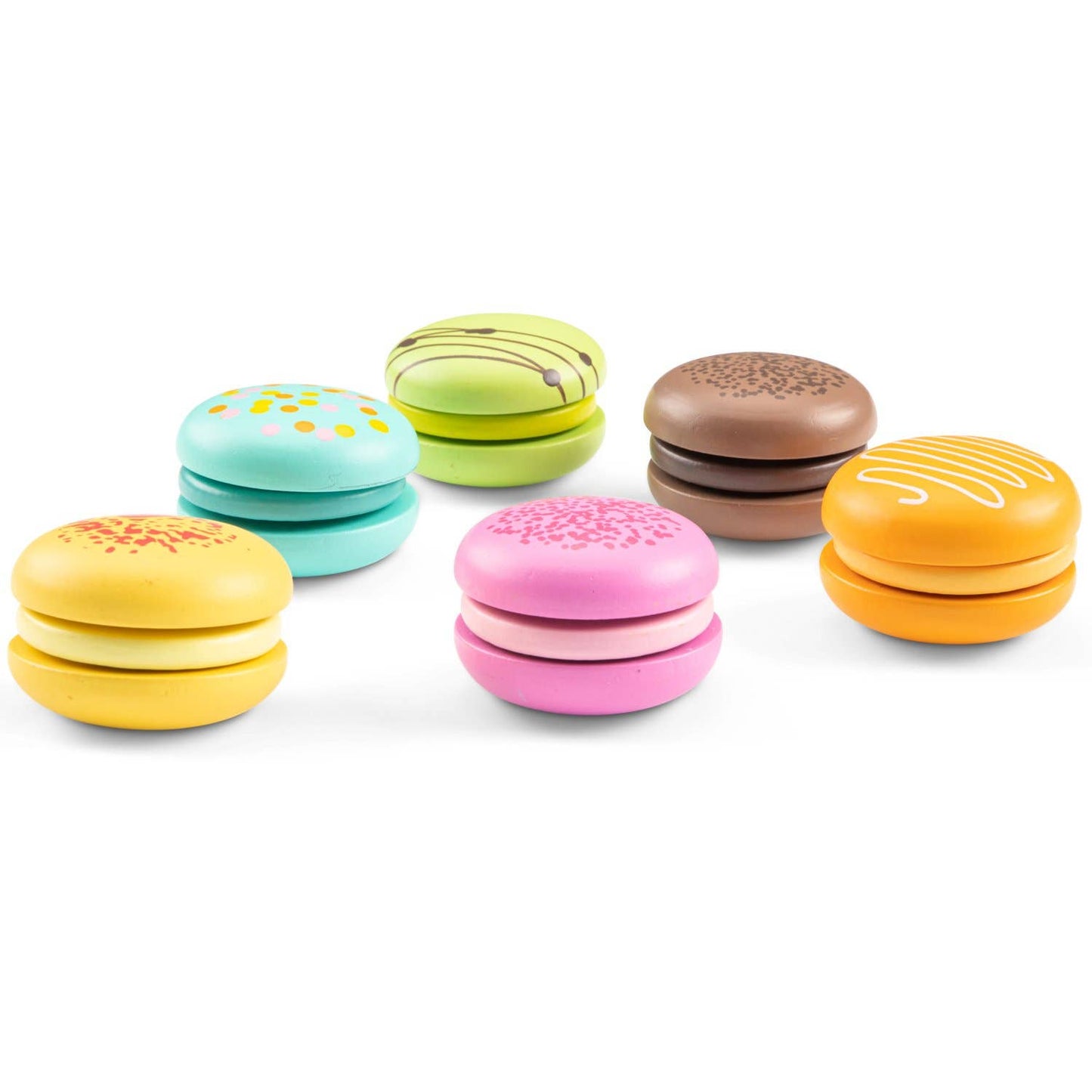 Ensemble de 6 macarons colorés