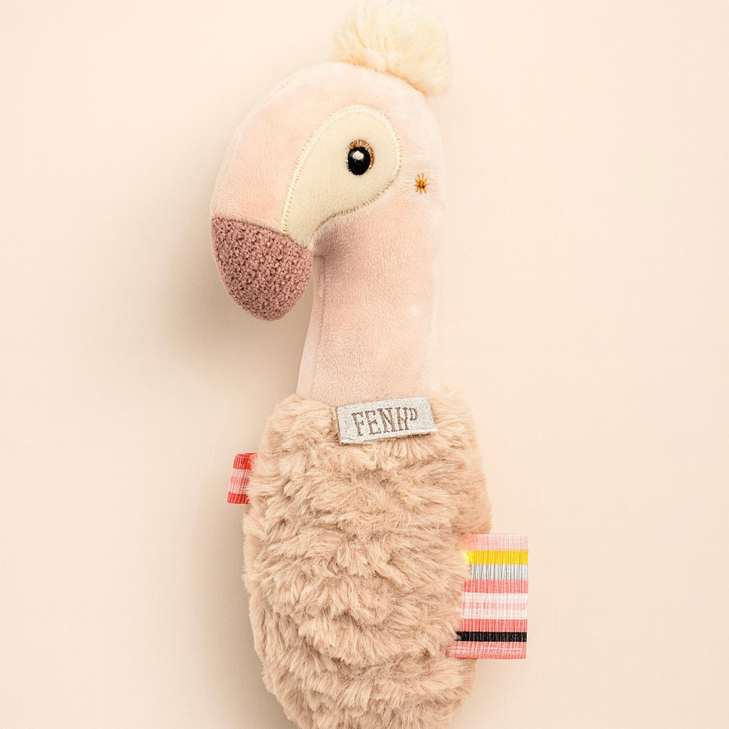 Hochet flamant rose