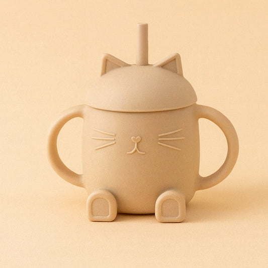 Tasse Chatty avec paille abricot