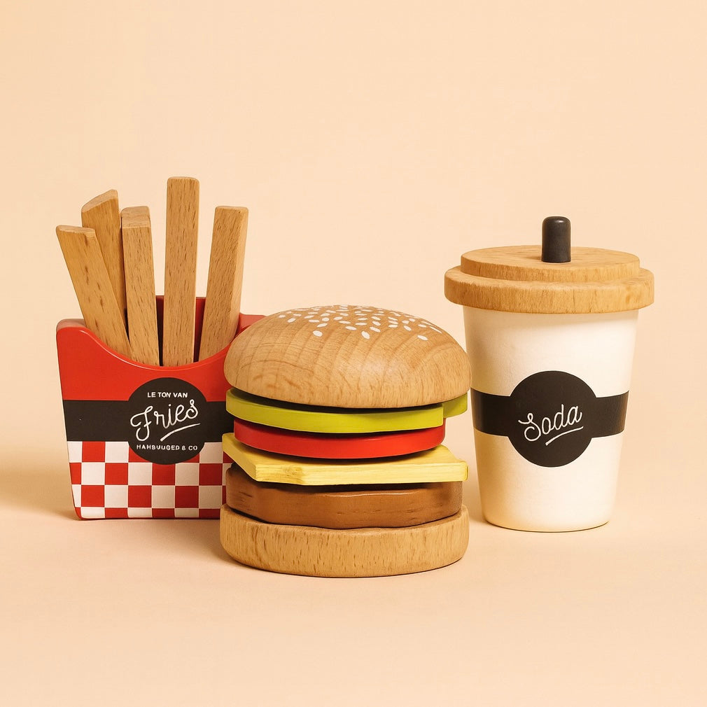 Hamburger,frites et soda