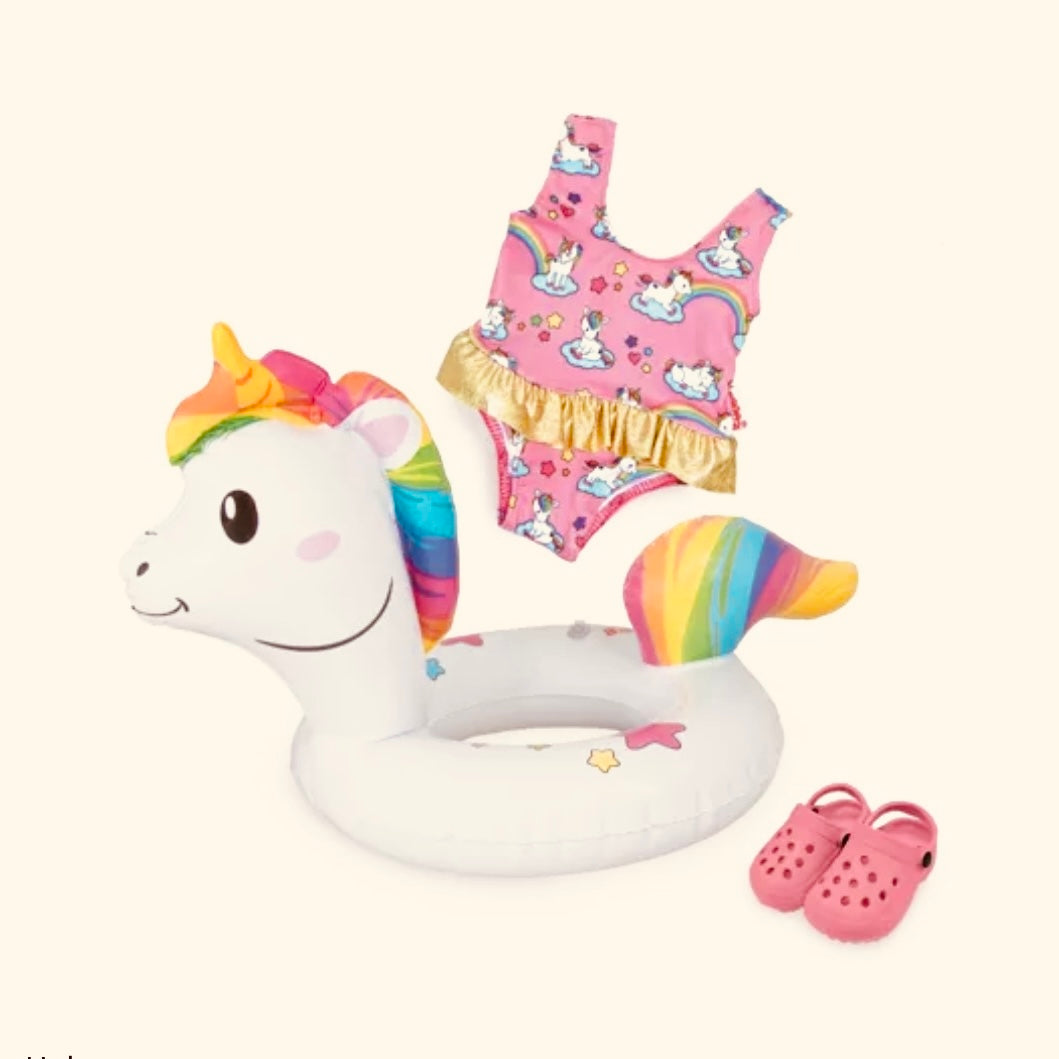 Ensemble de bain licorne pour poupée