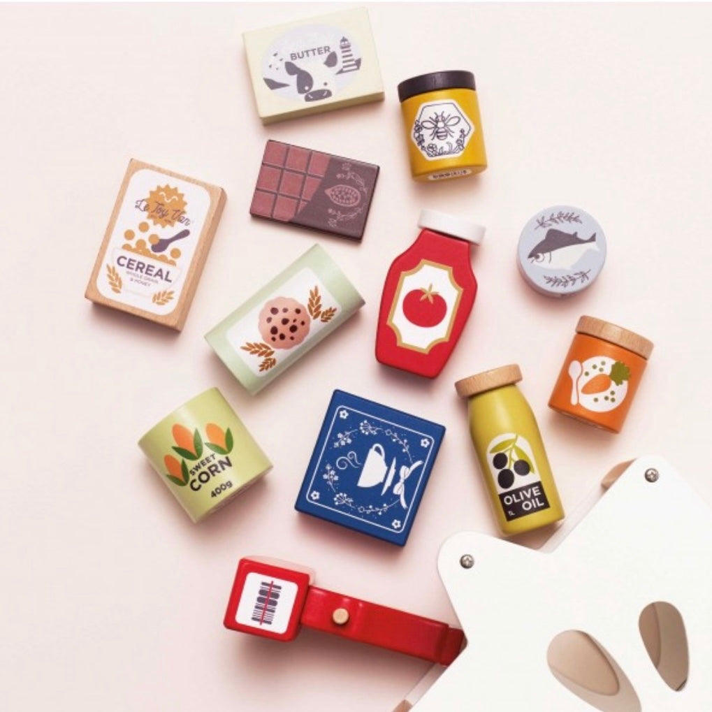 Panier de courses et sa scanette