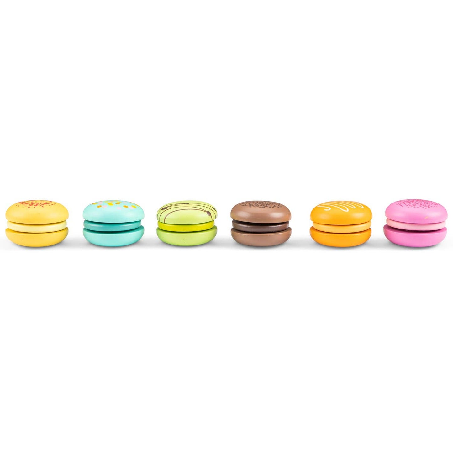 Ensemble de 6 macarons colorés