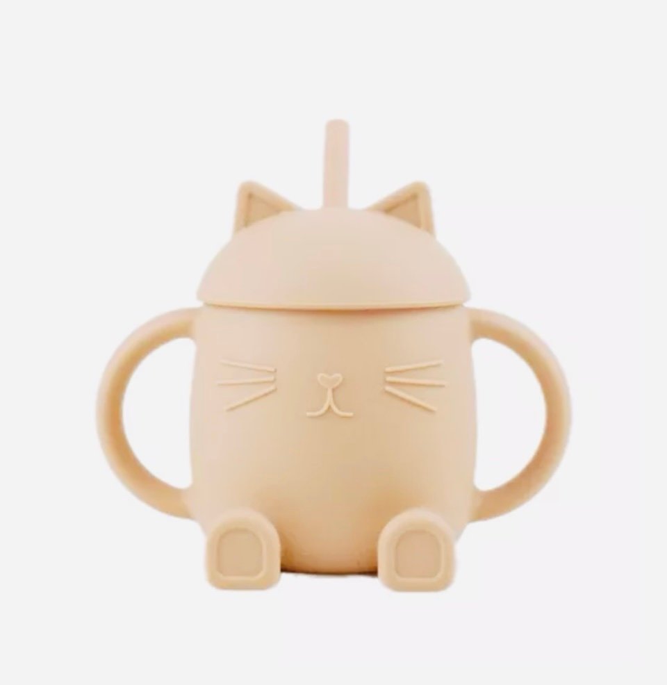 Tasse Chatty avec paille abricot